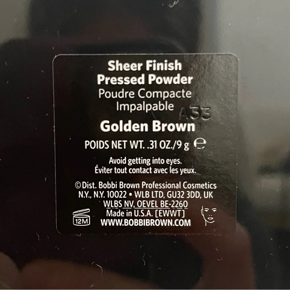 New BOBBI BROWN Sheer Finish Pressed Powder In Golden Brown .31oz/9g.